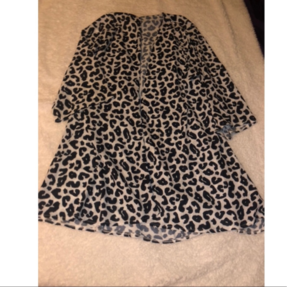 White and Black Cheetah Kimono
